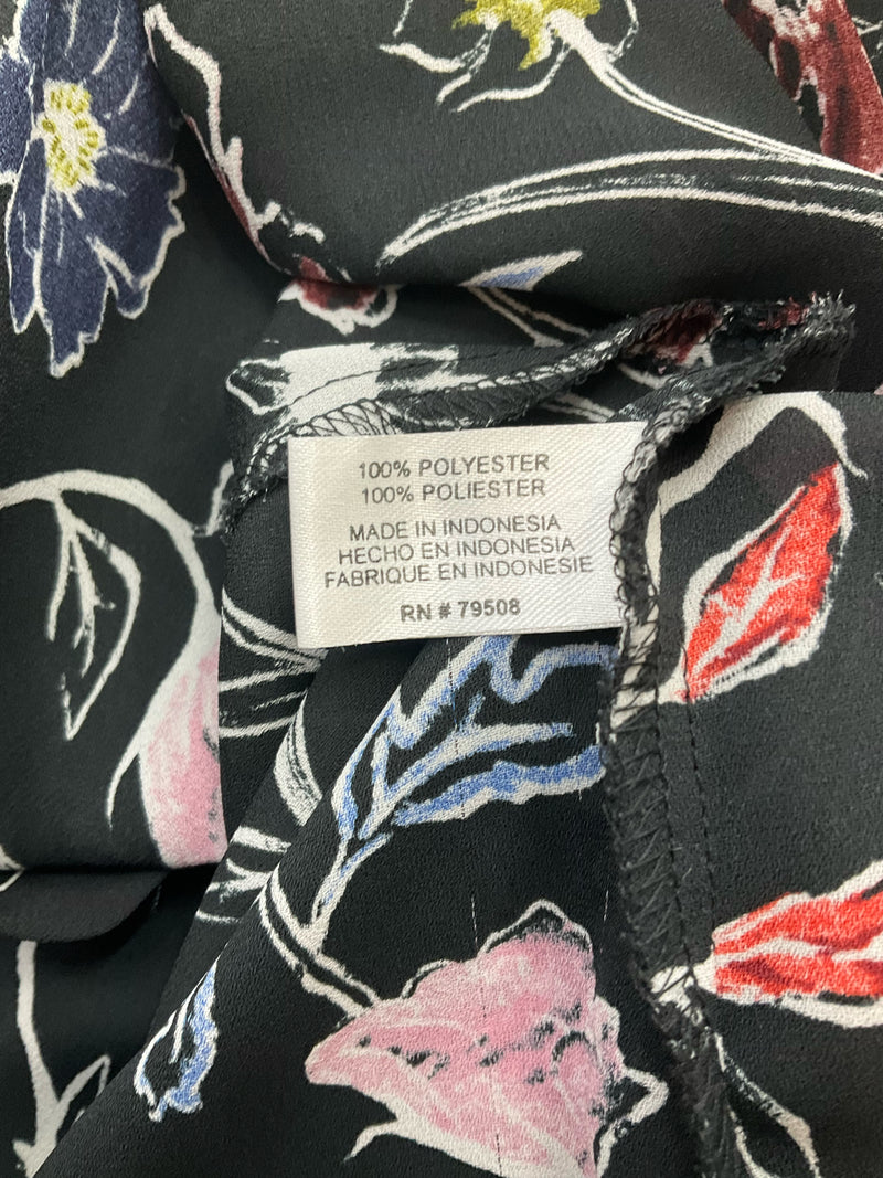 Violet & Claire Black/Multi Floral Pre-Owned Top - Size Medium