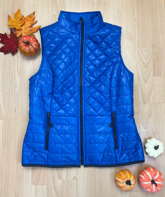 Talbots Size S Blue Puffer Vest