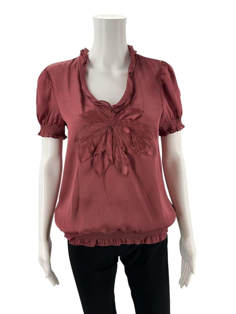 Spense Mauve Solid Pre-Owned Ladies Top - Size Small