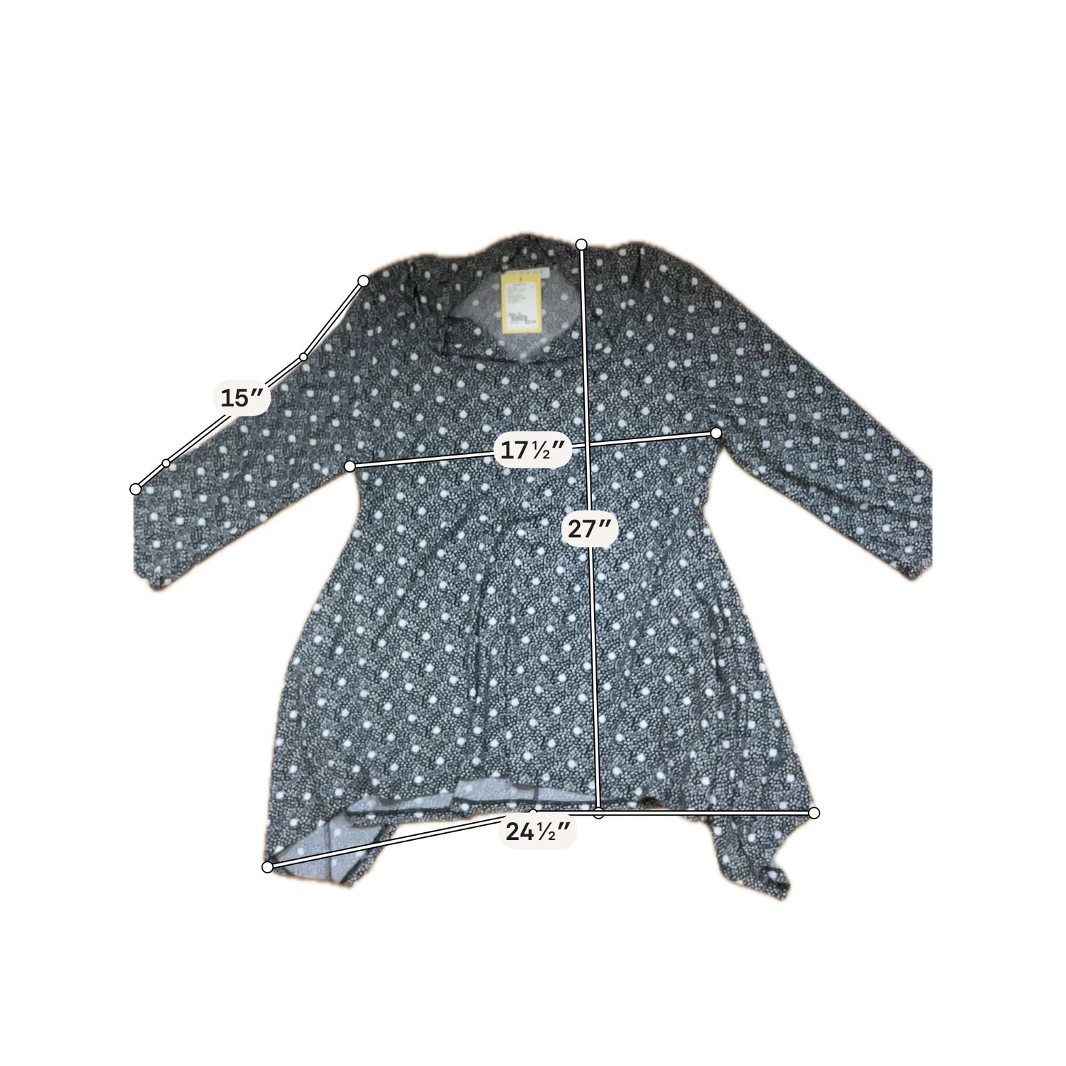 Chaus New York Abstract Print V-Neck Tunic Top Size XL