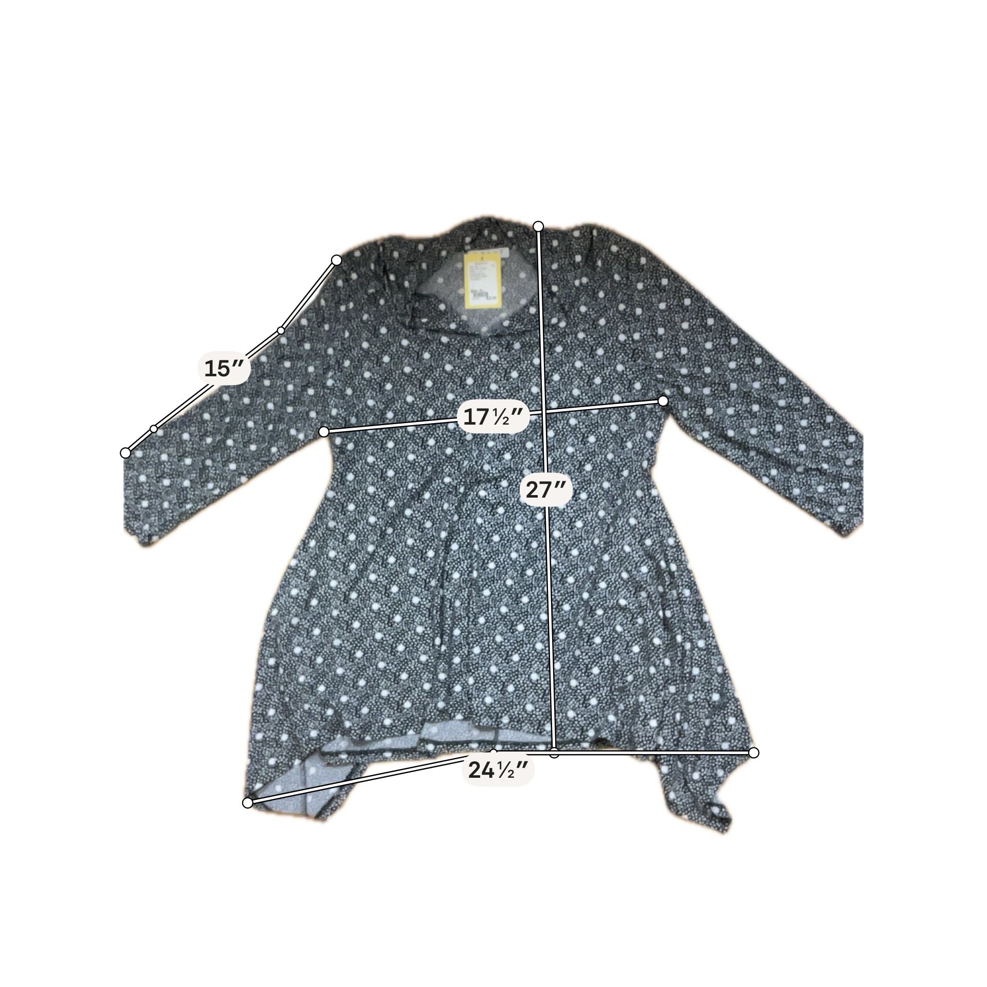 Chaus New York Abstract Print V-Neck Tunic Top Size XL