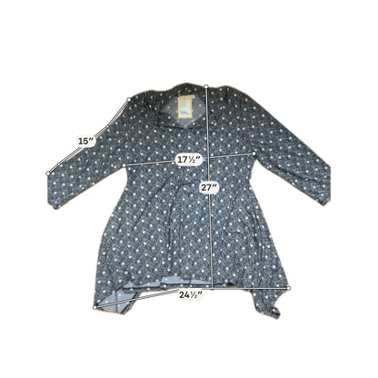 Chaus New York Abstract Print V-Neck Tunic Top Size XL