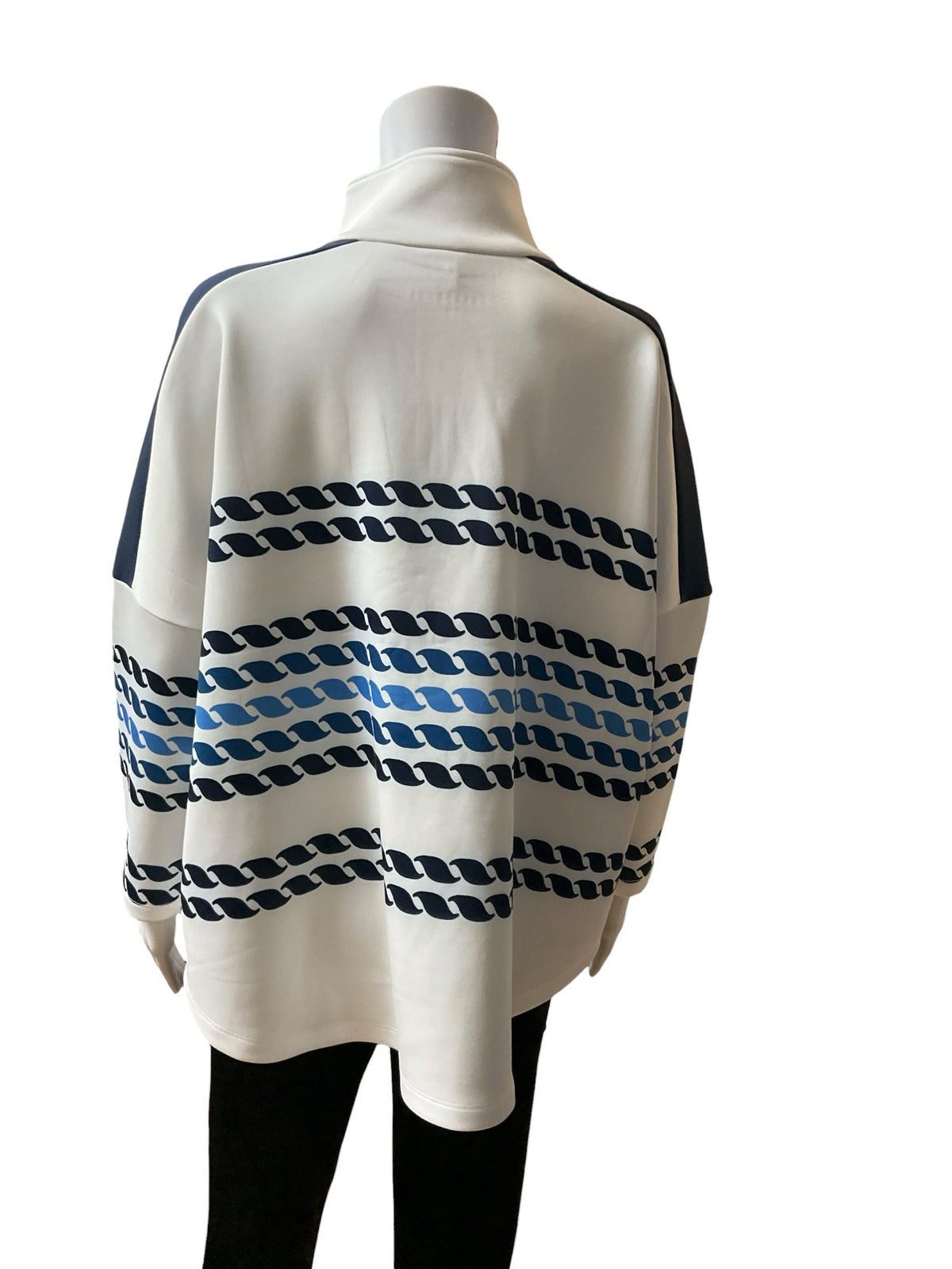 Tuckernuck Hyannis Half-Zip Pullover Navy Rope Stripe Top Size M/L
