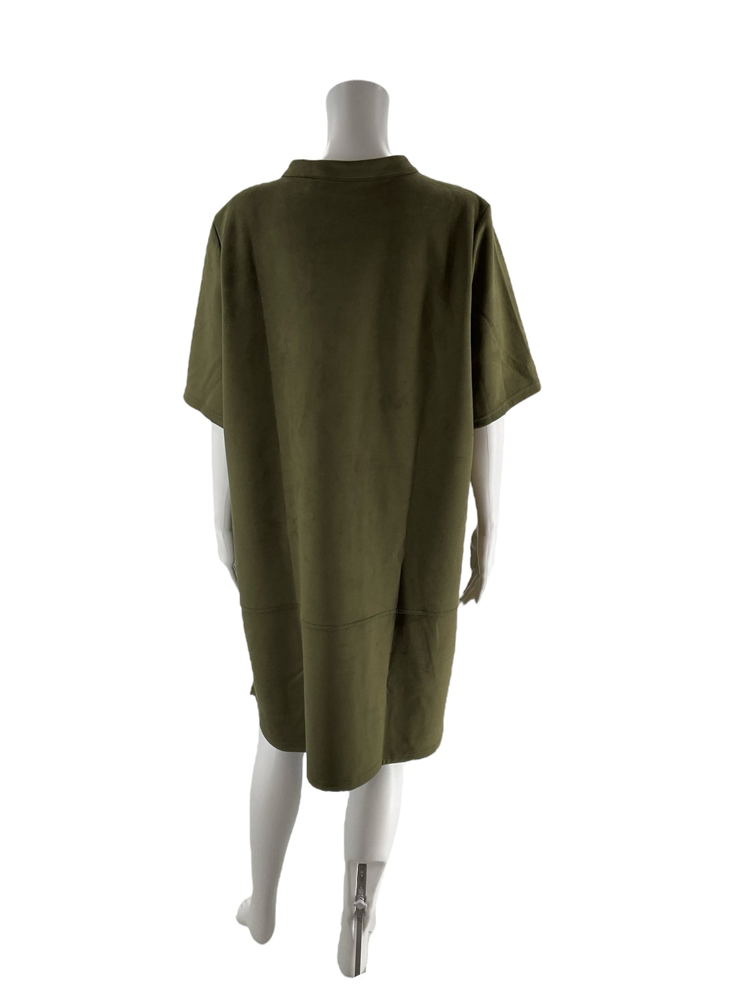 Army green pre-owned ladies dress by BrandName, size XL, featuring a flattering silhouette and elegant design.