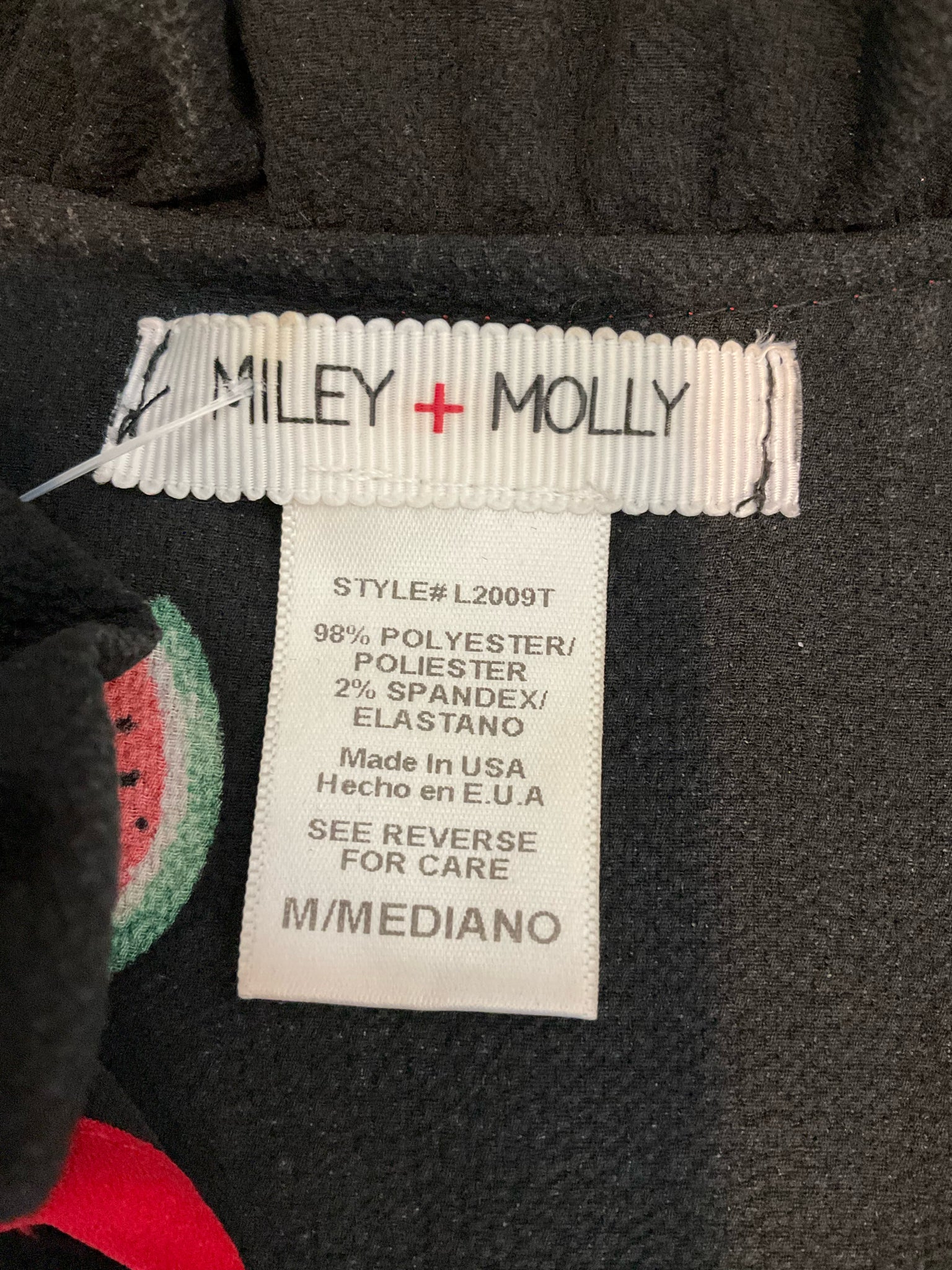 Miley + Molly Watermelon Print Ruffle Tie-Neck Blouse Top Size Medium
