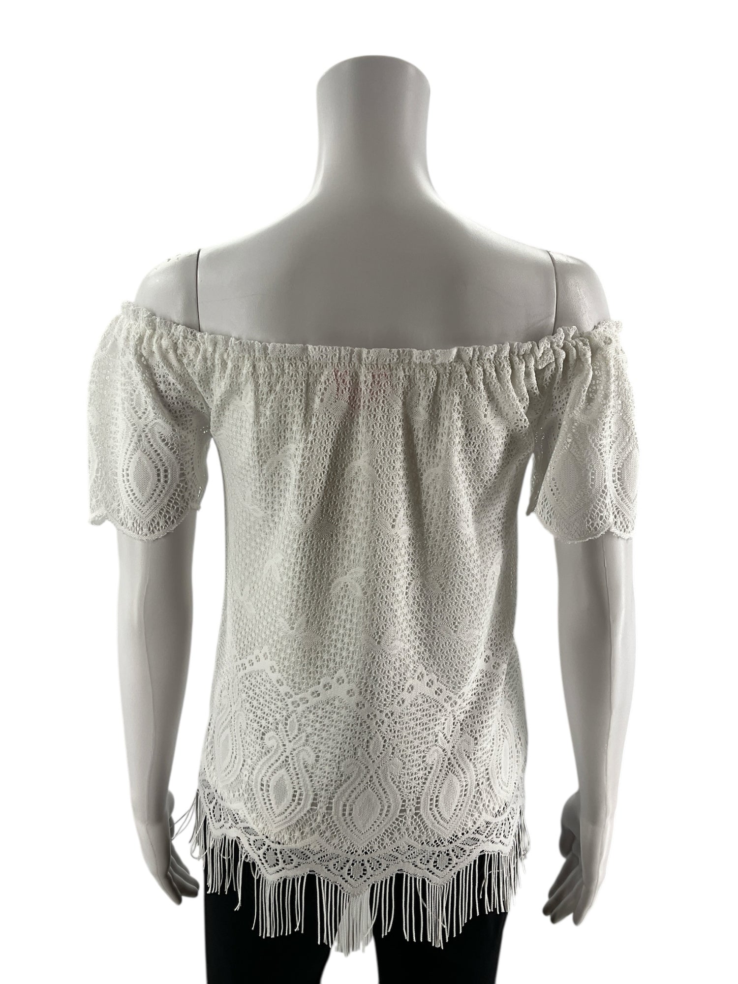 Lilly Pulitzer White Fringe Pre-Owned Ladies Top - Size XS