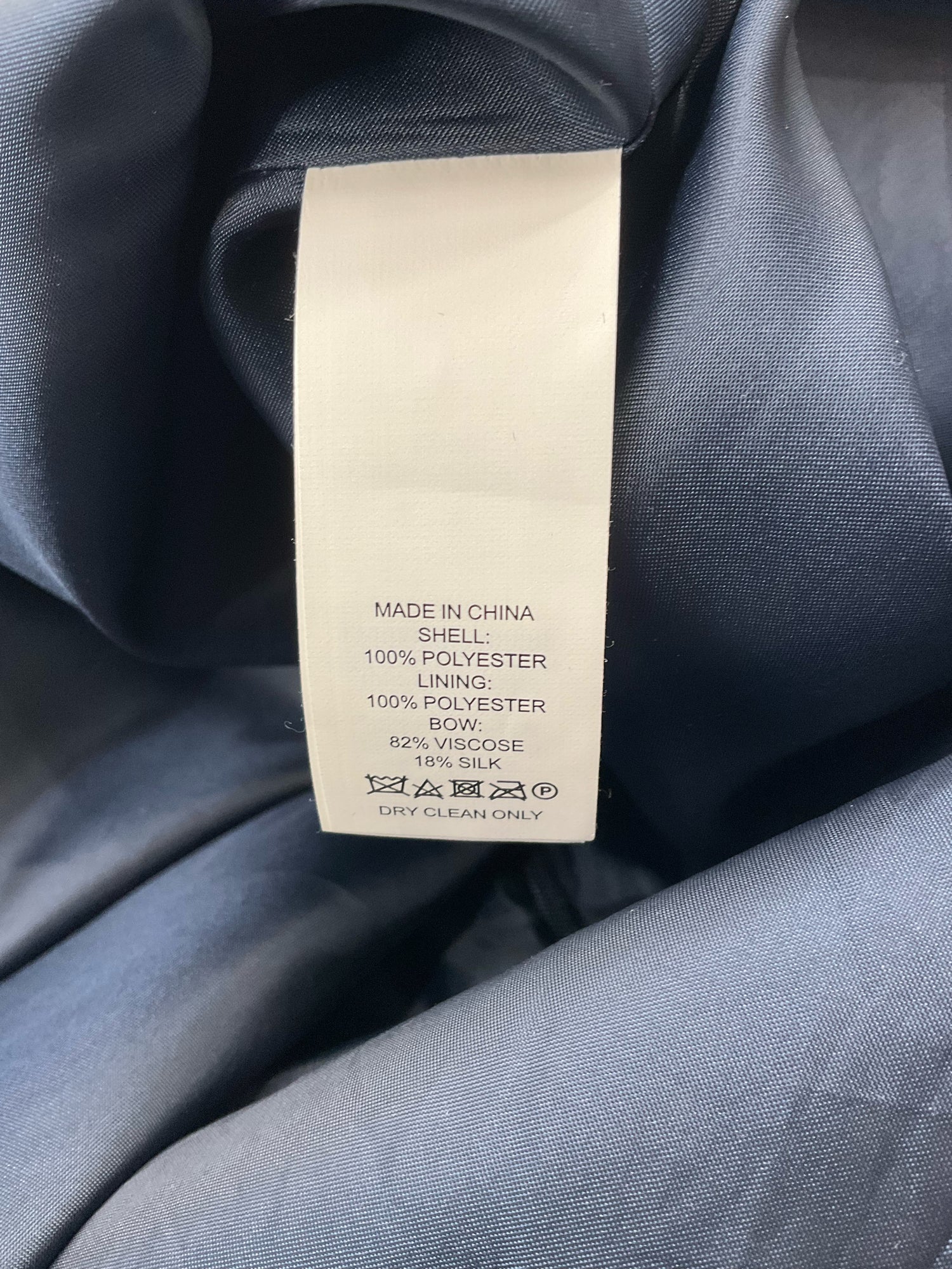 Kate Spade New York navy/black Fit and Flare Navy Pleated Trim Fit &amp; Flare Dress with Velvet Bow Size 8 - Size 8