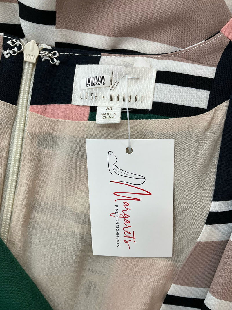 Lost + Wander Green/Multi Print Pre-Owned Ladies Dress - Size Medium
