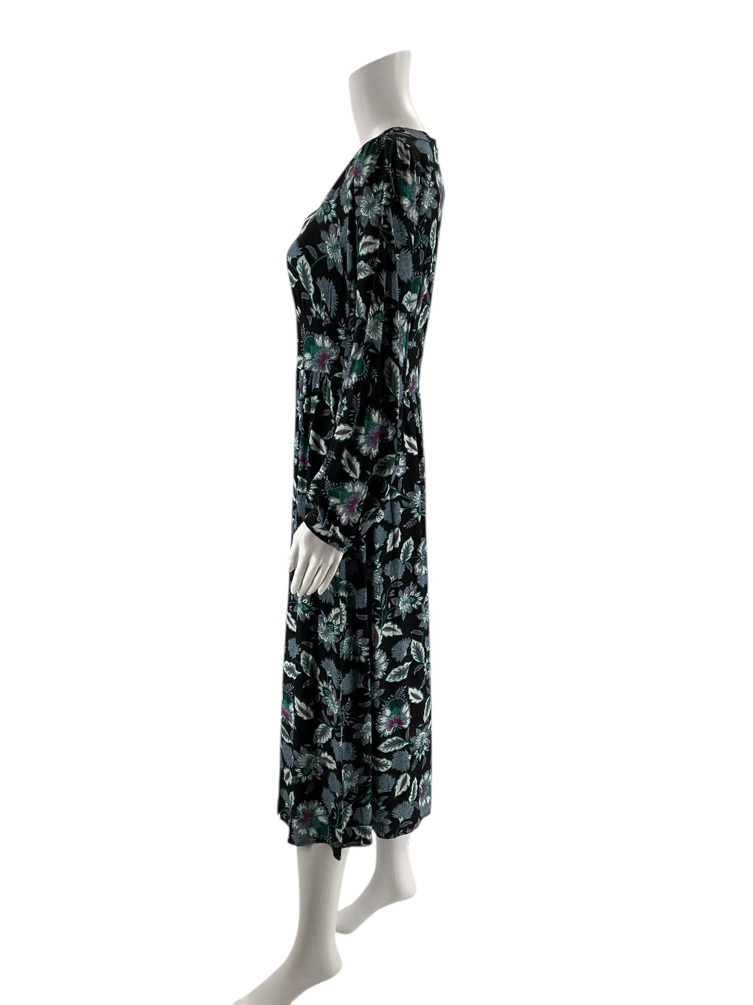 Loft Black/Multi Floral Pre-Owned Ladies Dress - Size 4