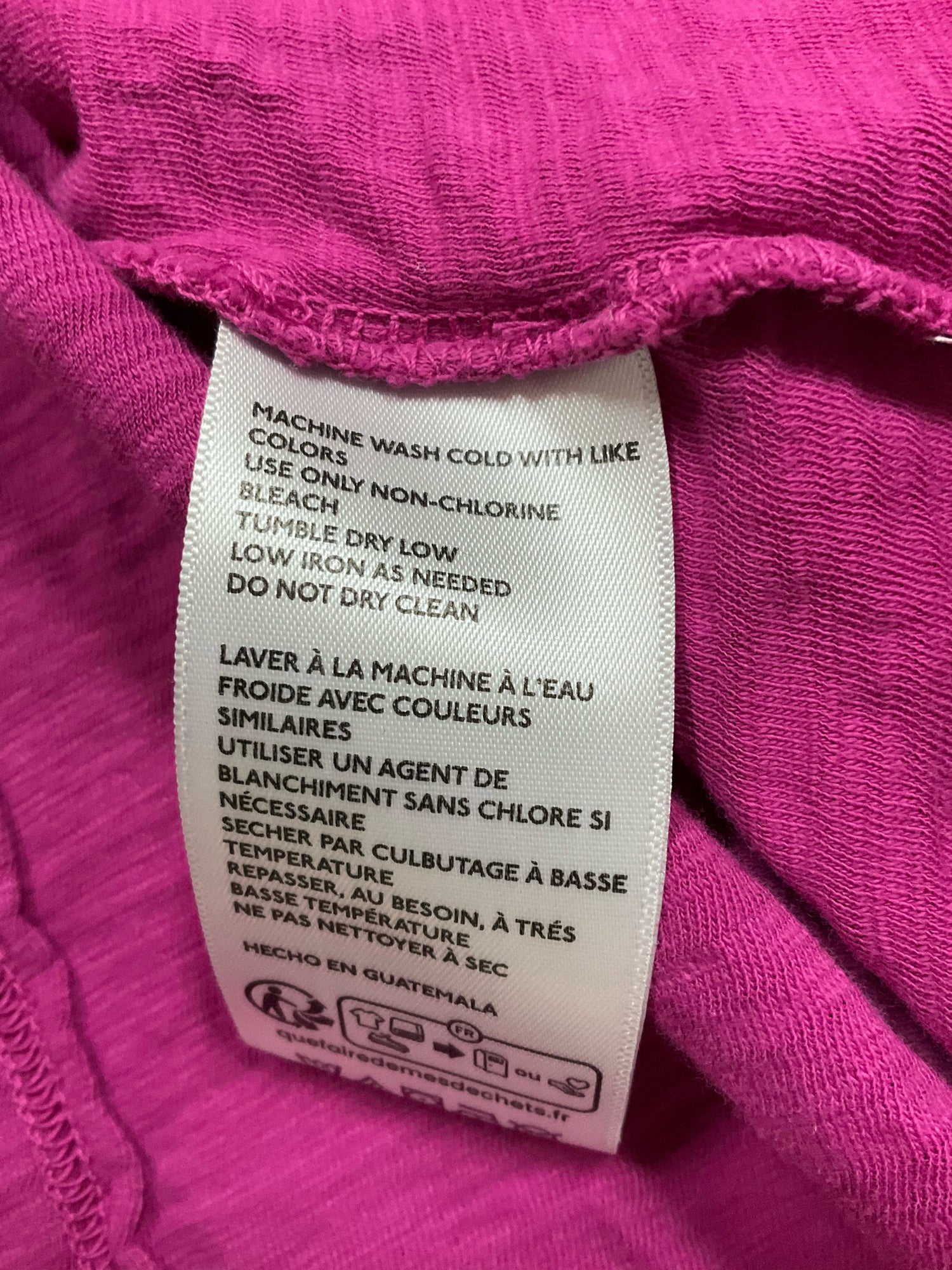Pilcro Slub Cotton Crewneck Tee Fuschia Pink | Size XL