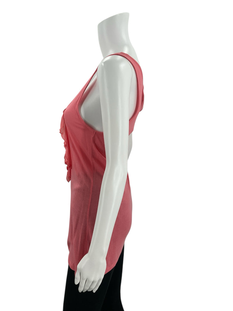 Express Coral Ruffle Pre-Owned Ladies Top - Size Small - Margaret’s Fine Consignment