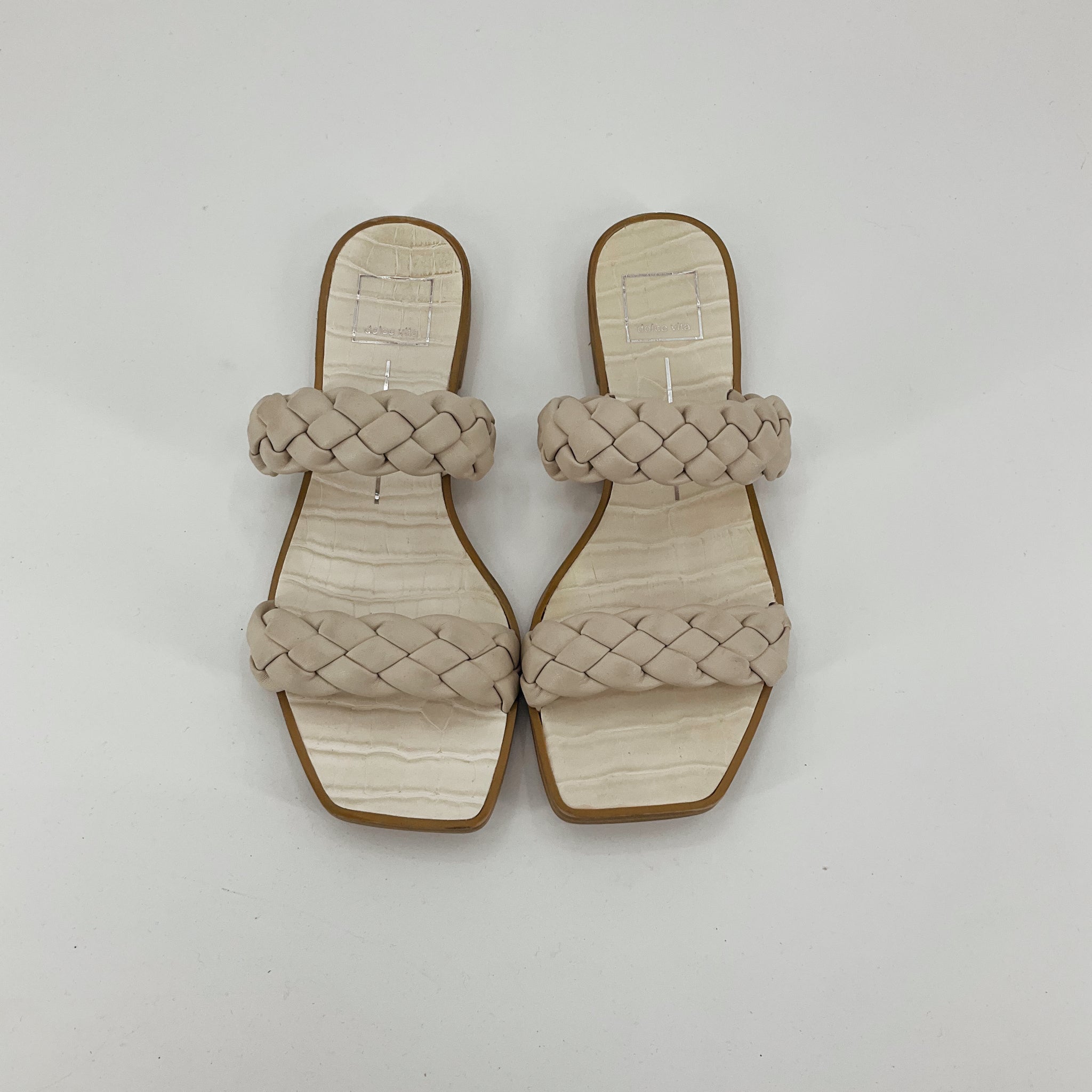 Dolce Vita Cream Sandals Shoe Size 7.5 Cream Braided Pre-Owned Ladies Sandals - Size 7.5