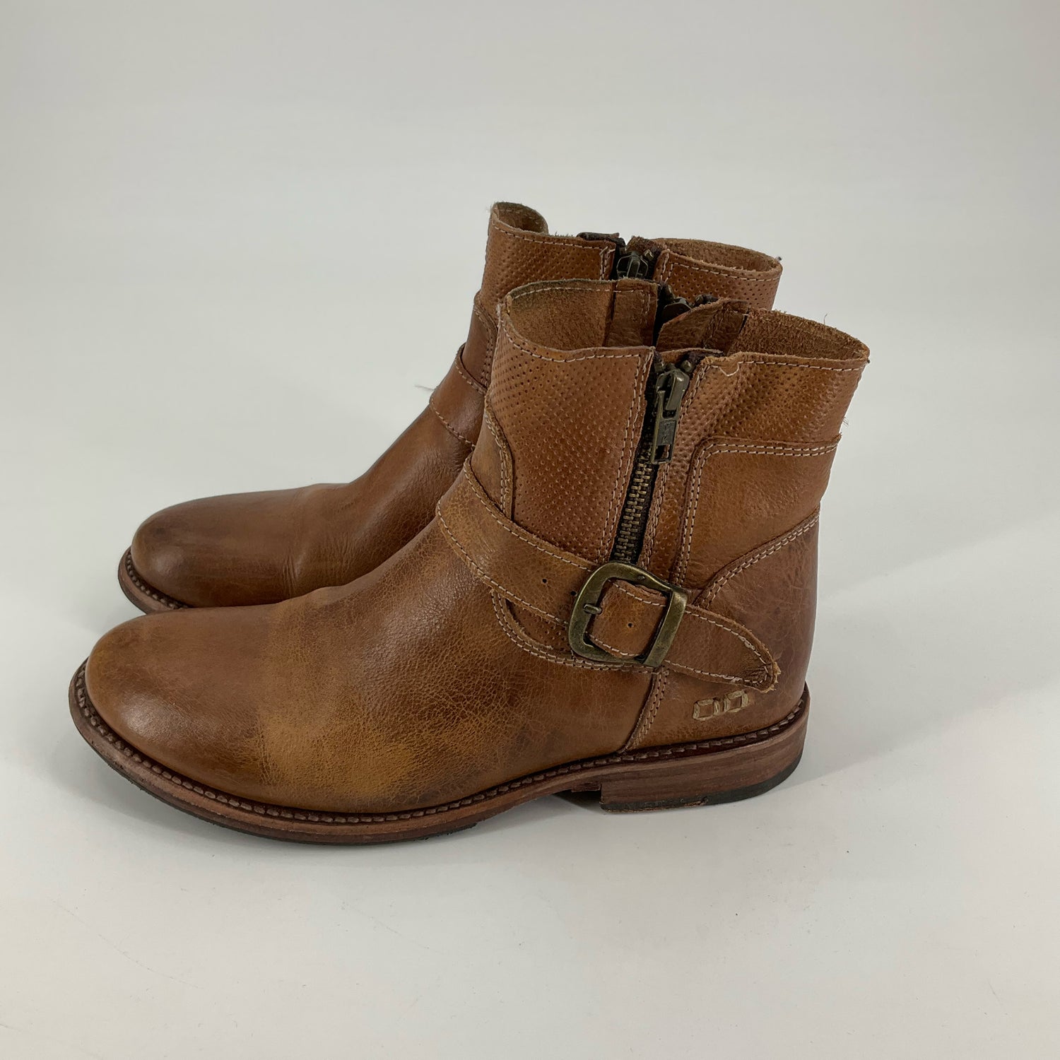 Bed Stu Glaye Cobbler Series Leather Ankle Boots Camel | Size 8.5