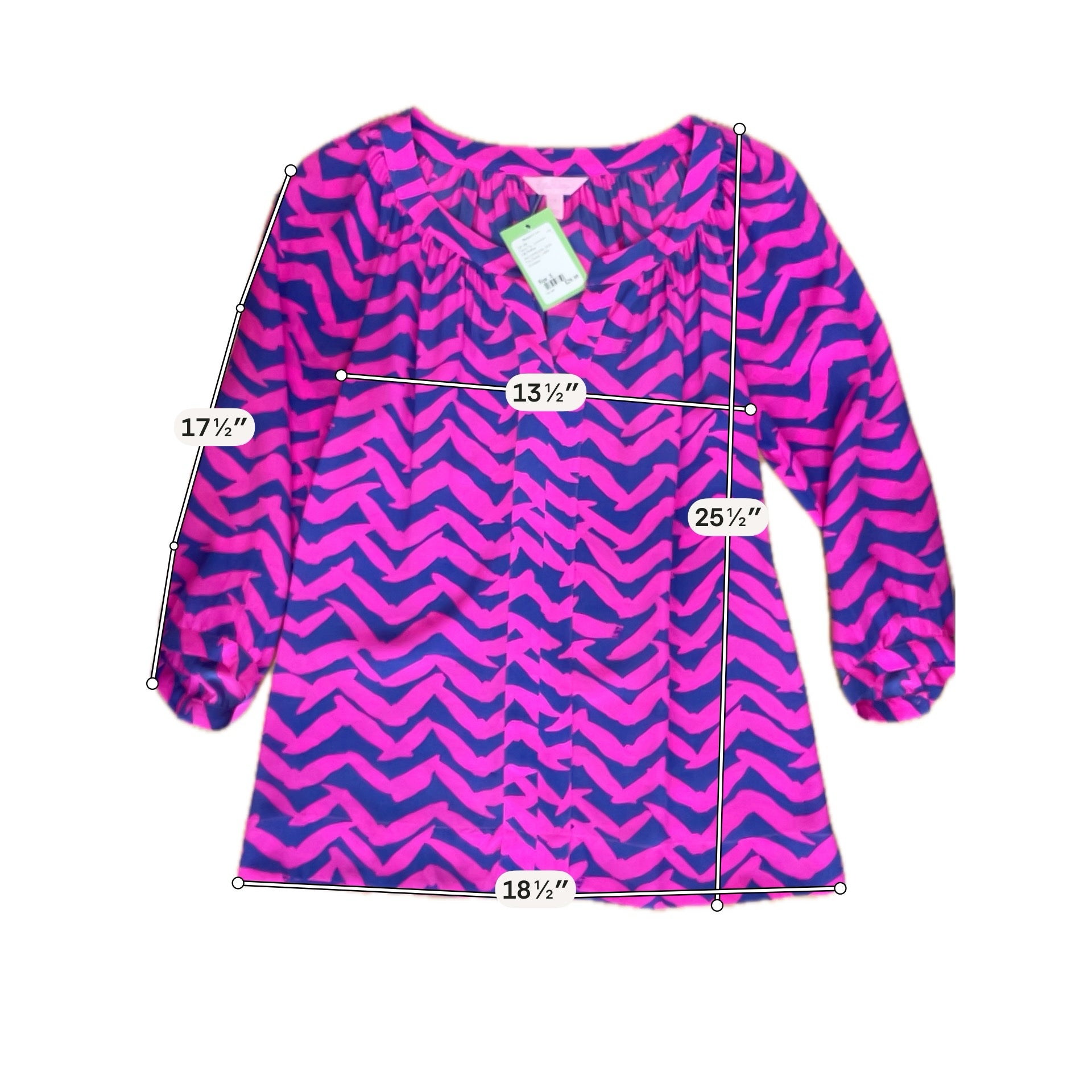 Lilly Pulitzer Elsa Silk Top First Impression Birds Print Small