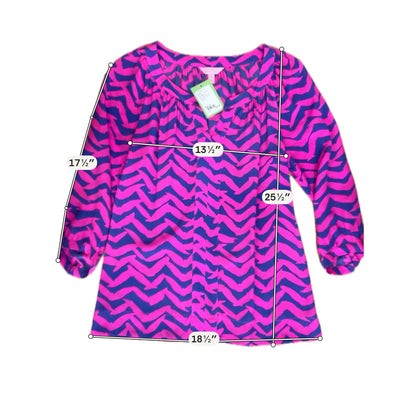 Lilly Pulitzer Elsa Silk Top First Impression Birds Print Small