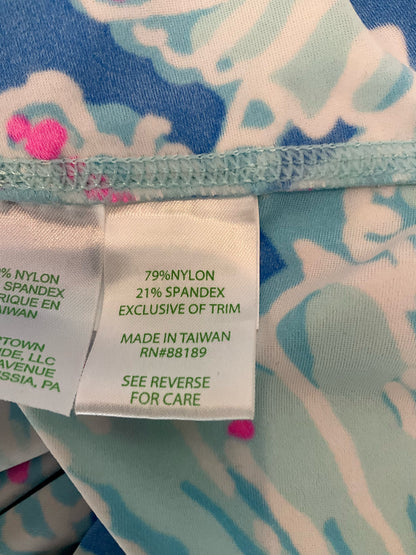 Lilly Pulitzer Size XL white/blue/pink seashells Ladies Casual Top - Downstairs