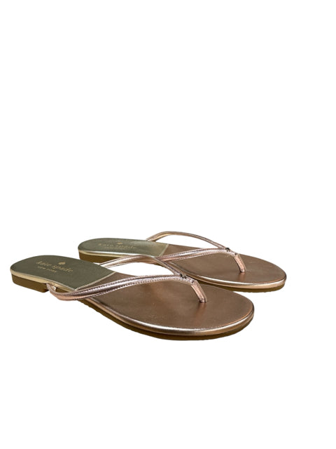 Kate Spade New York Fiji Rose Gold Metallic Thong Sandals | Size 8 - ONLINE ONLY