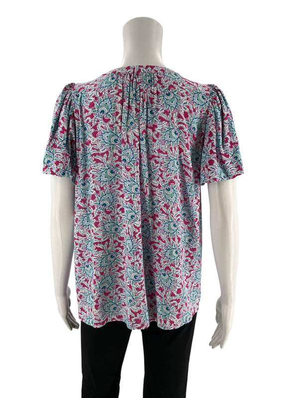 Loft Pink/Multi Floral Pre-Owned Ladies Top - Size Small