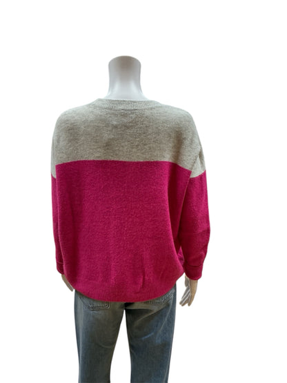 Vince Camuto Pink/Gray Colorblock Top Size Small - rear view