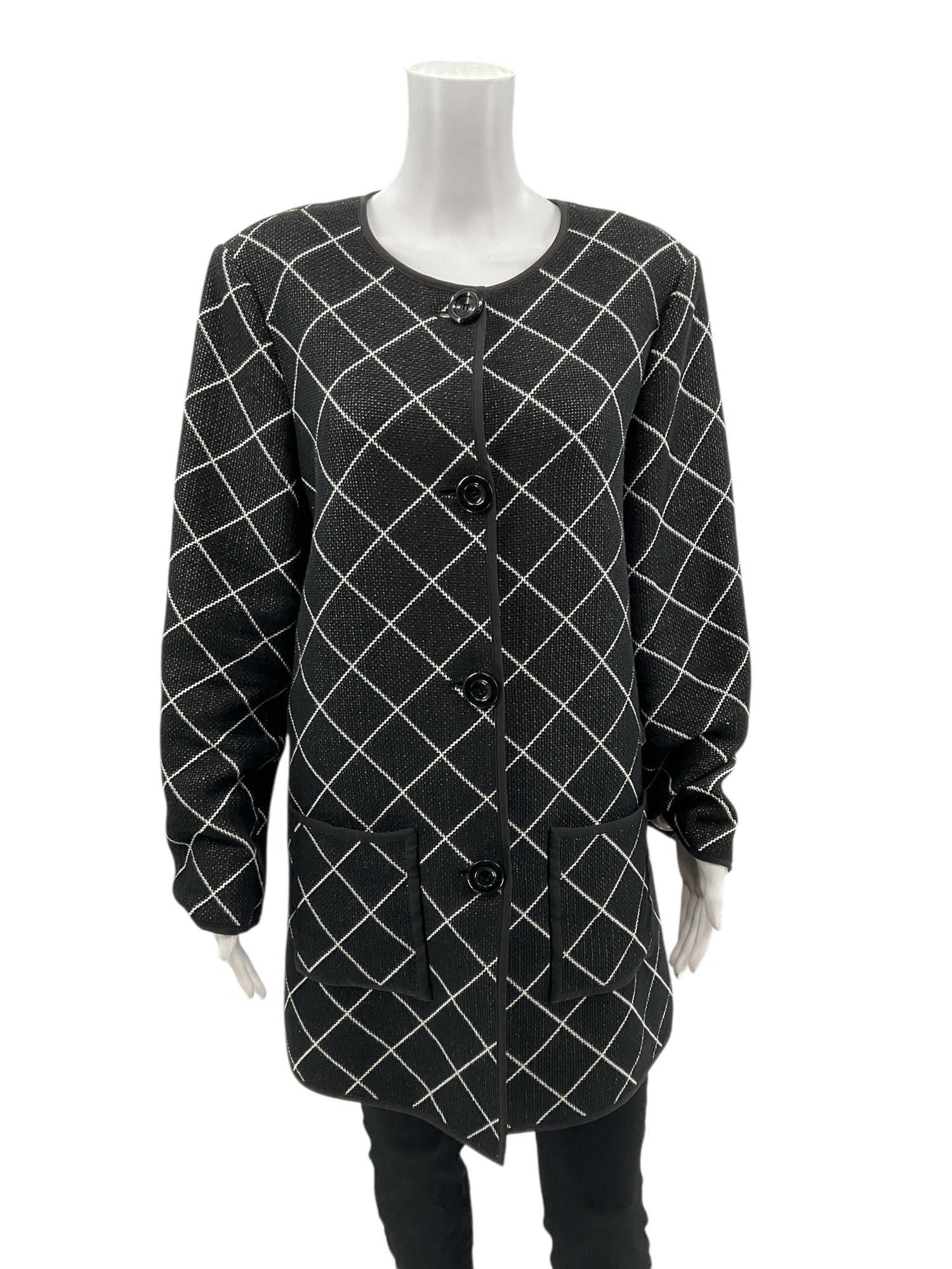 Doncaster Black/White Squares Pre-Owned Ladies Jacket - Size 16 - Margaret’s Fine Consignment