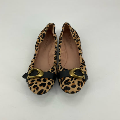 Coach Arlene Leopard Print Calf Hair Horsebit Ballet Flats Size 6.5
