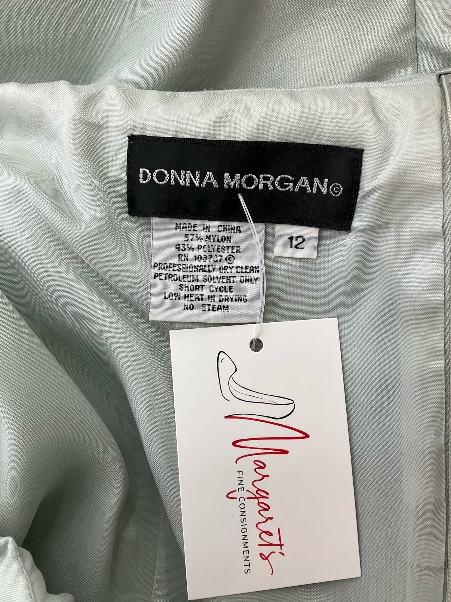 Donna Morgan Light Green Pre-Owned Ladies Dress - Size 12 - Margaret’s Fine Consignment