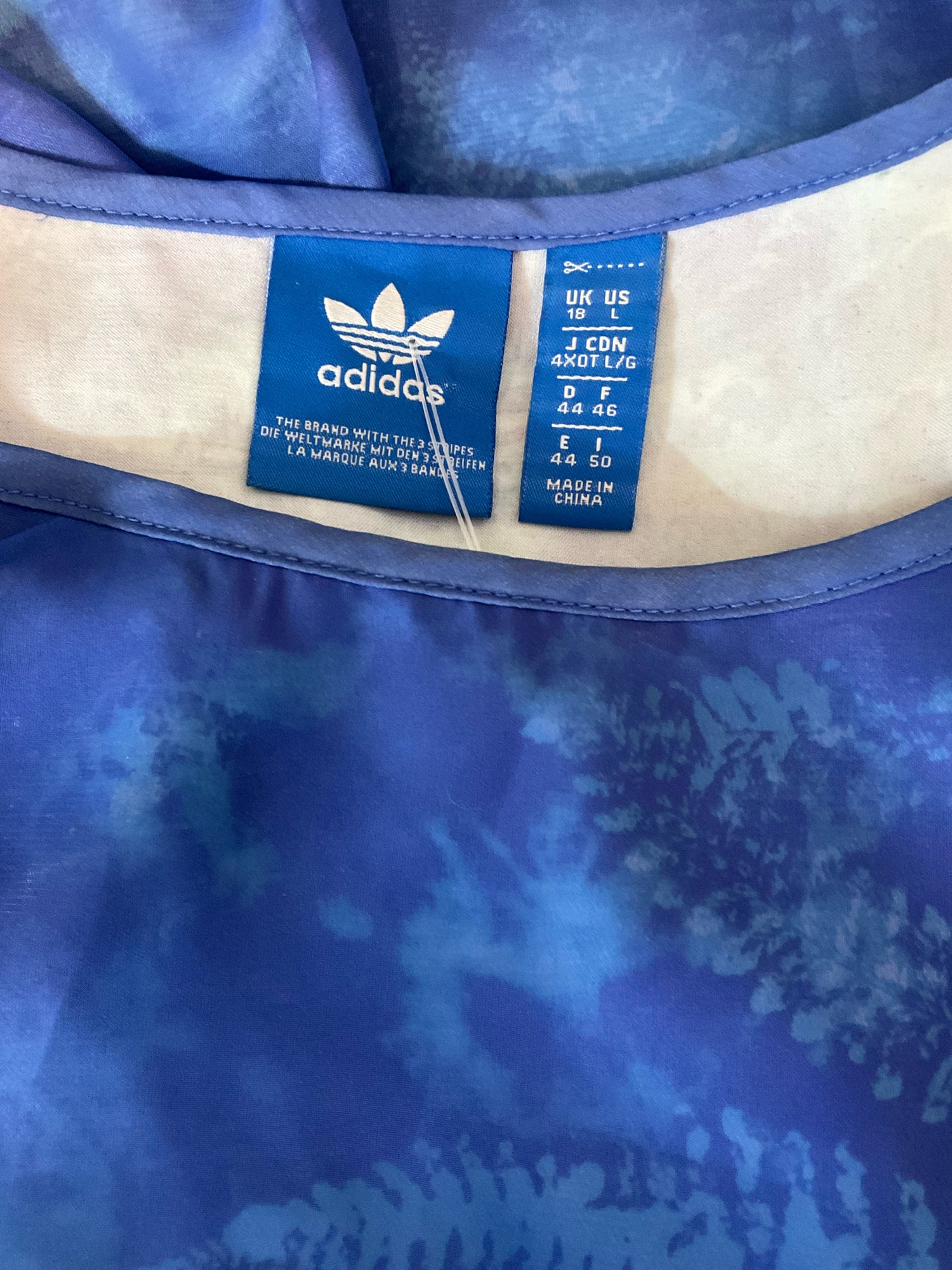 Adidas Blue Maxi Adicolor Classics 3-Stripes Sleeveless Tank Dress Blue Size Large - Size L