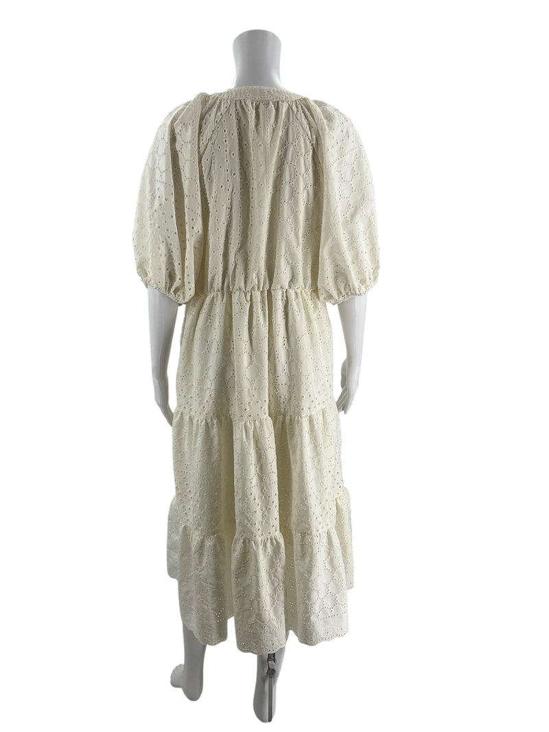 This & That Off White Eyelet Pre-Owned Ladies Dress - Size Large - Margaret’s Fine Consignment