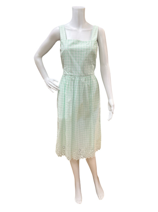 DRAPER JAMES Size 6 white/mint Checkered Dress