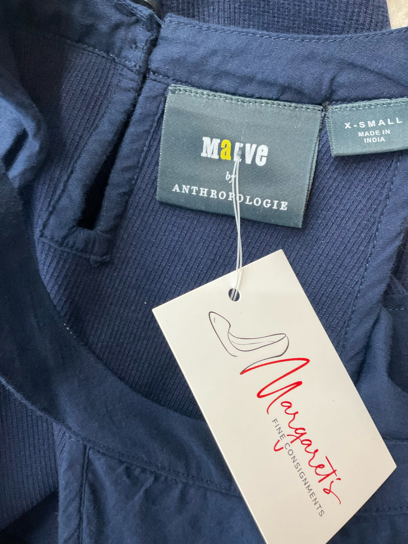 Maeve Navy Solid Pre-Owned Ladies Top - Size XS