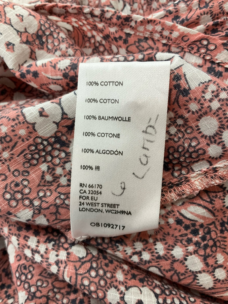 Pilcro & Letterpress pink/white Floral Pre-Owned Ladies Top - Size XS