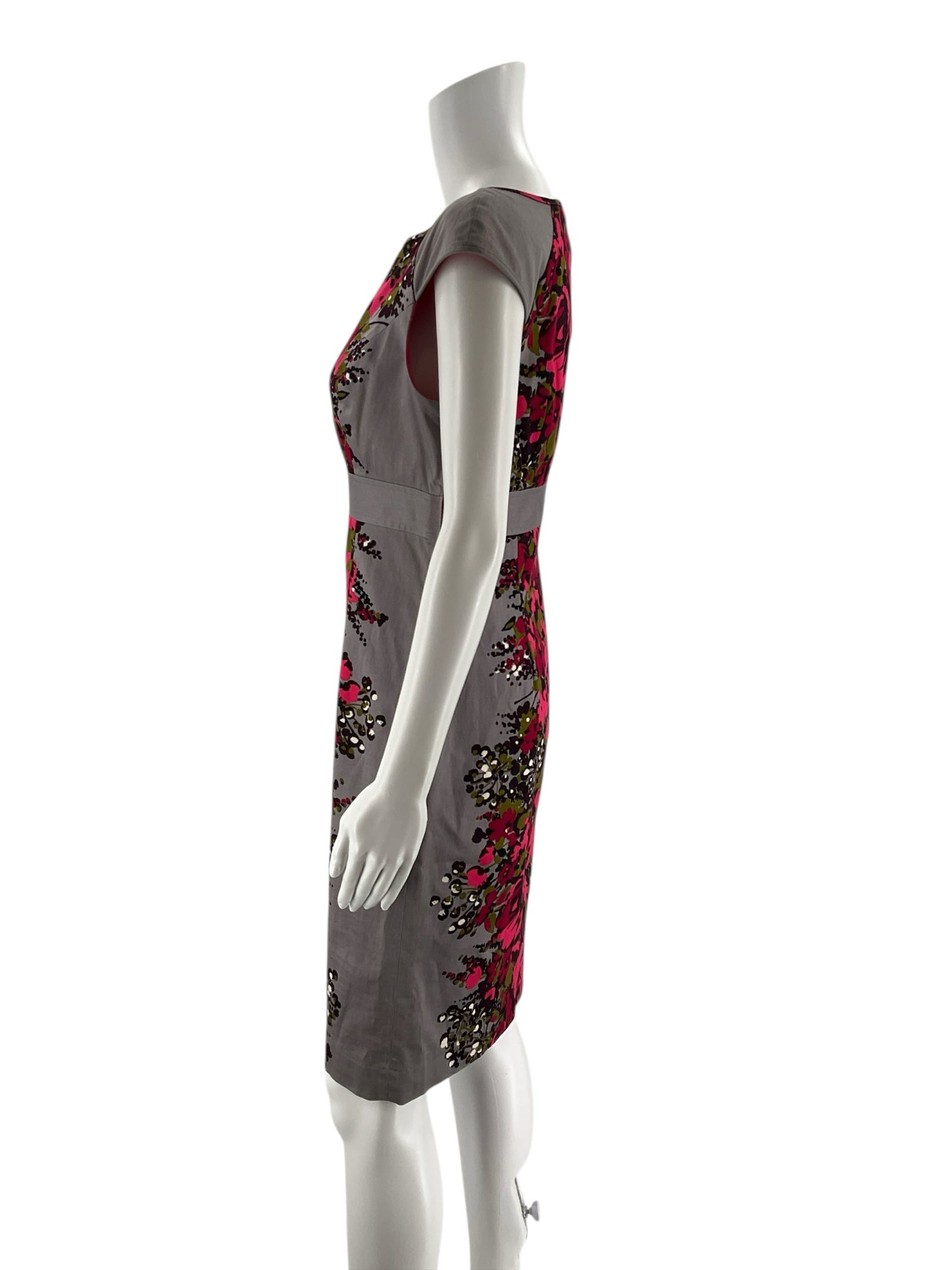 Nine West Gray/mult Floral Pre-Owned Ladies Dress - Size 4