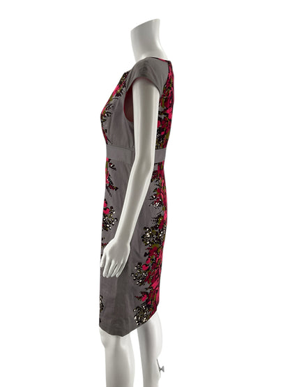 Nine West Gray/mult Floral Pre-Owned Ladies Dress - Size 4