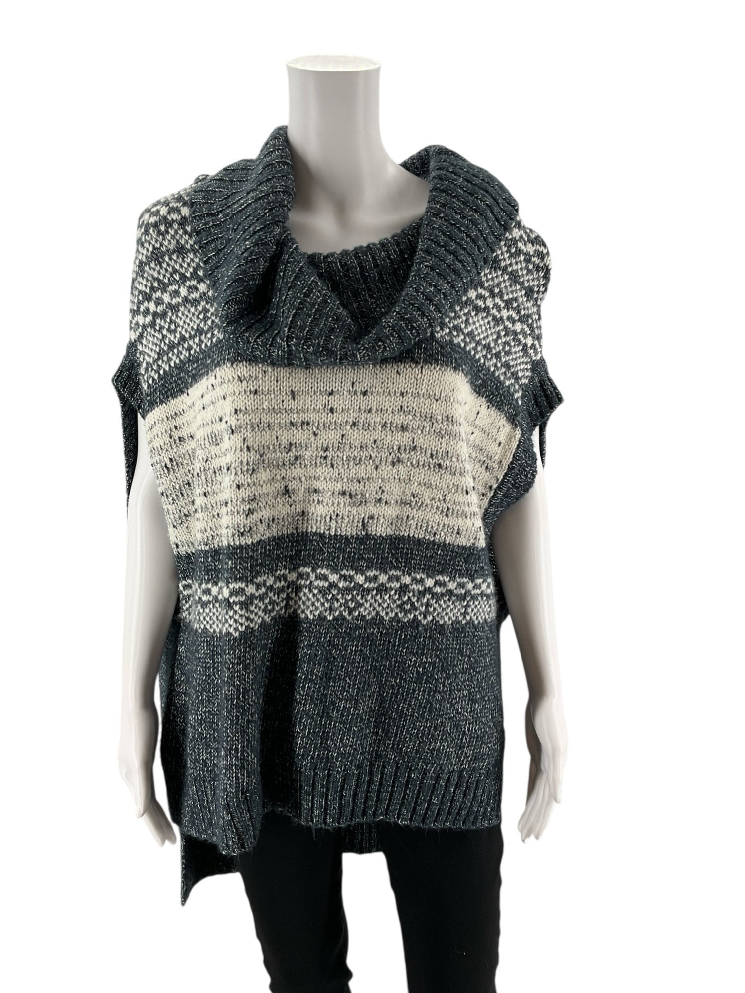 BCBG - Cream/Blue Speckled Pre-Owned Ladies Casual Top - Size XS/S