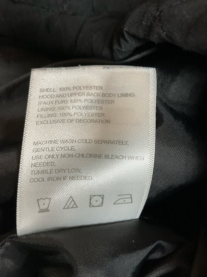 Laundry by Shelli Segal Black Quilted Hooded Puffer Coat | Size Large