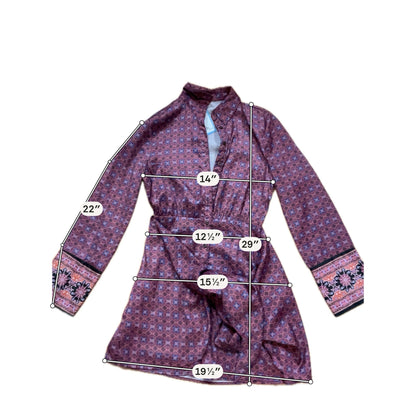 Free People Tell Tale Tunic Mini Dress XS Mosaic Print Boho