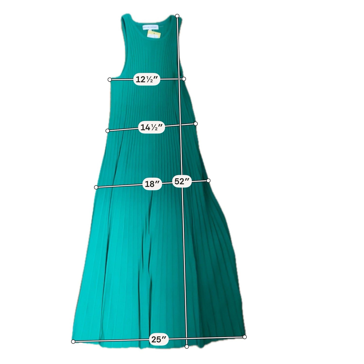 English Factory Green Maxi Green Ribbed Knit Sleeveless Midi Dress Size Medium - Size M