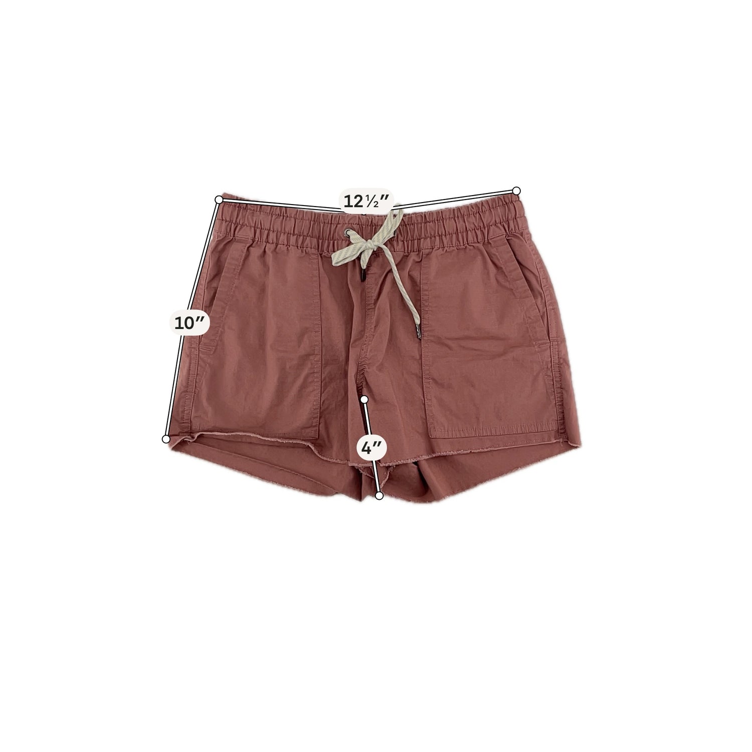 Vuori mauve Shorts Sunnyside Organic Cotton Shorts Mauve Raw Hem Size XS - Size XS