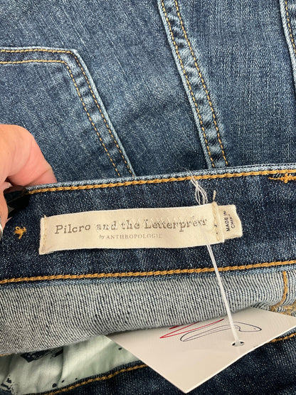 Pilcro and the Letterpress High-Rise Button-Fly Cropped Capri Jeans Size 6