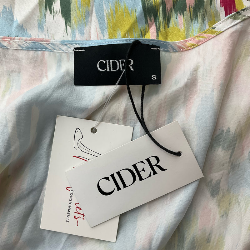 Cider Blue/White/Pink Print Pre-Owned Ladies New With Tags Dress - Size Small - Margaret’s Fine Consignment