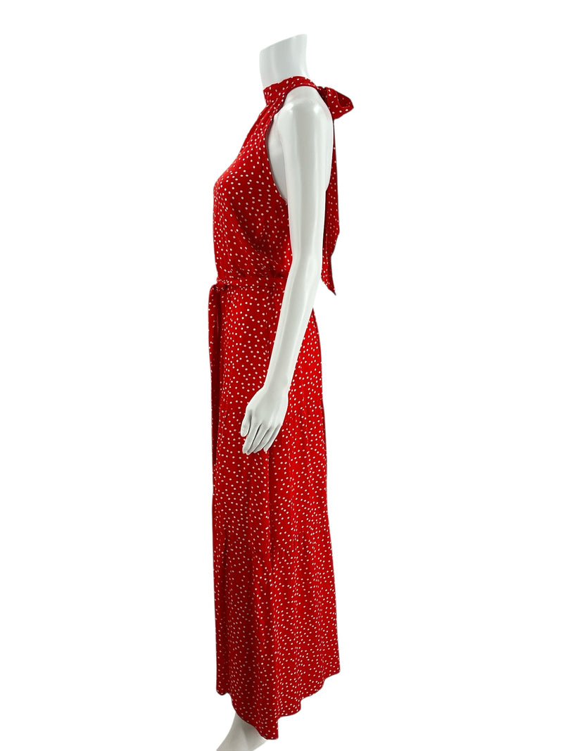 Red White Polka Dot Halter Maxi Dress – Size Small, Excellent Pre-Owned - Margaret’s Fine Consignment