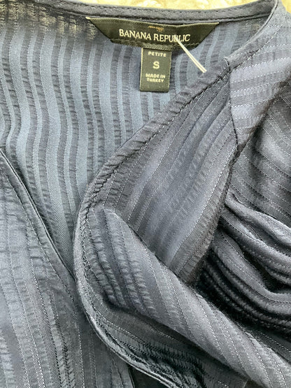 Navy ribbed long sleeve crewneck top by Banana Republic, fitted style in size small petite.