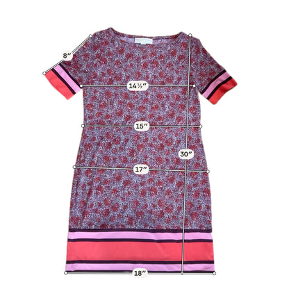 MK Floral Mosaic &amp; Stripe Border Shift Dress PS (Petite Small)