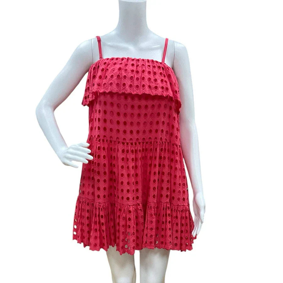 Solid &amp; Striped Coral Crochet Ladies Pre-Owned Dress - Size Small - Margaret’s Fine Consignment