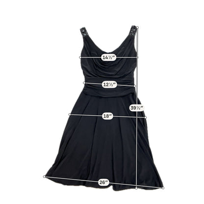 Jessica Howard Evenings Black Jeweled Cowl Neck Cocktail Dress Size 8 - ONLINE ONLY