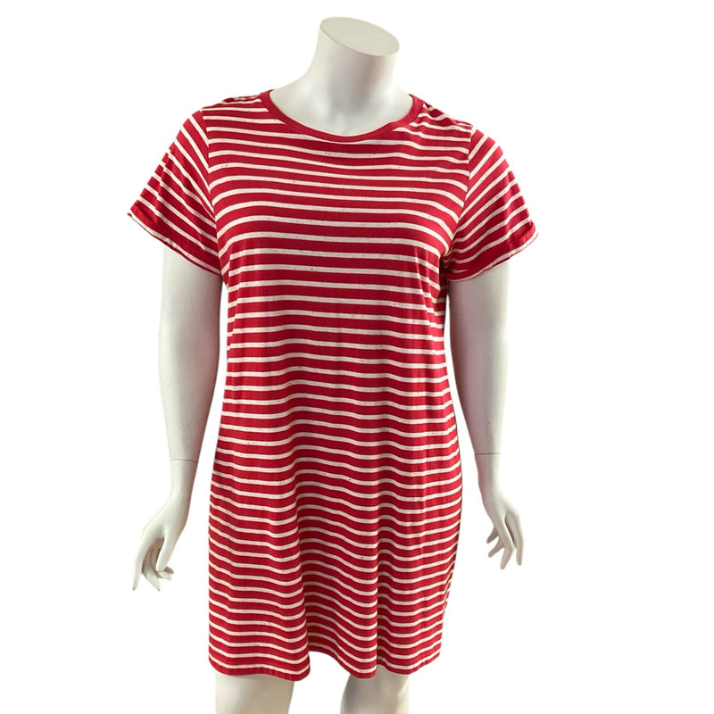 Sonoma Red & Tan Striped T-Shirt Dress – Size XXL, Excellent Condition - Margaret’s Fine Consignment