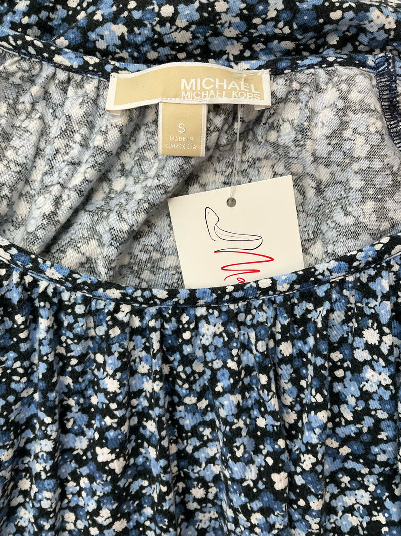 Michael Kors Navy/Multi Floral Pre-Owned Ladies Top - Size Small