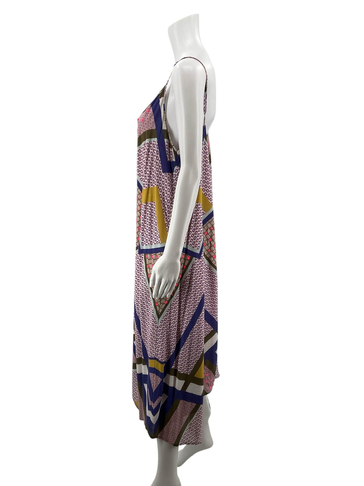 Sundance Multi Color Maxi Calista Patchwork Print Bohemian Midi Dress Size Medium - Size M