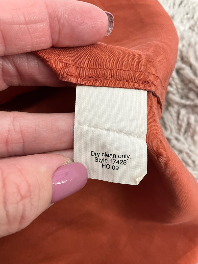 J Crew Burnt Orange Ruffle Pre-Owned Ladies Top - Size 8