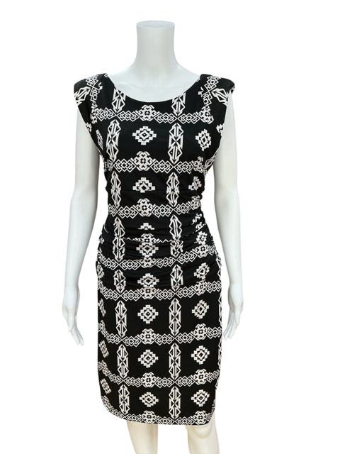 INC International Concepts Geometric Print Ruched Sheath Dress Size XL